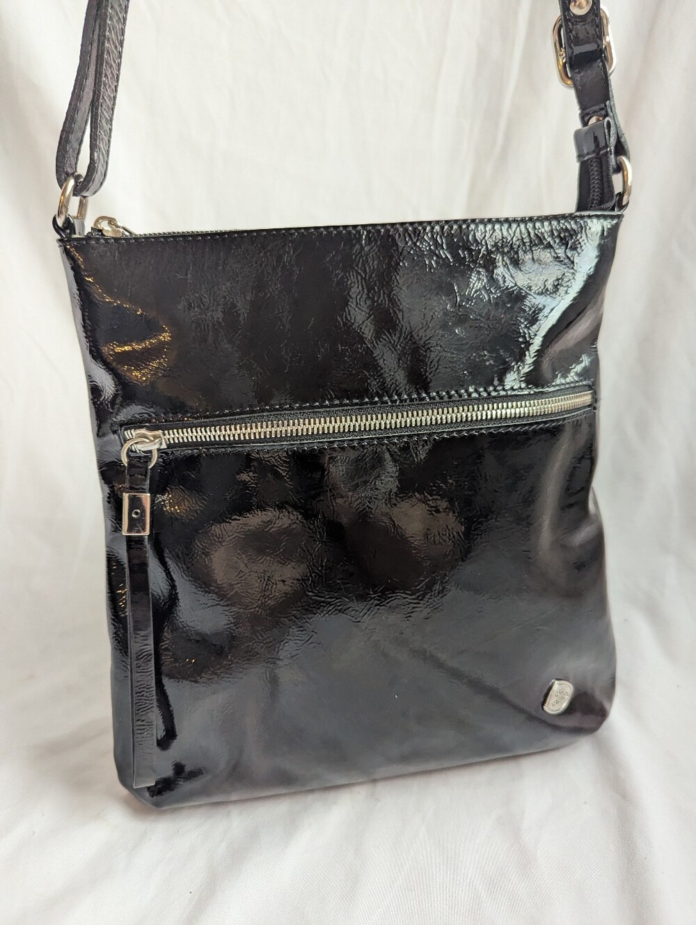 The Trend Black Patent Crossbody Bag Glossy Shoulder Purse
